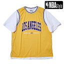  NBA Style ロサンゼルス・レイカーズ オーバーフィット メッシュ レイヤード プリント Tシャツ オーバーサイズ 韓国ファッション